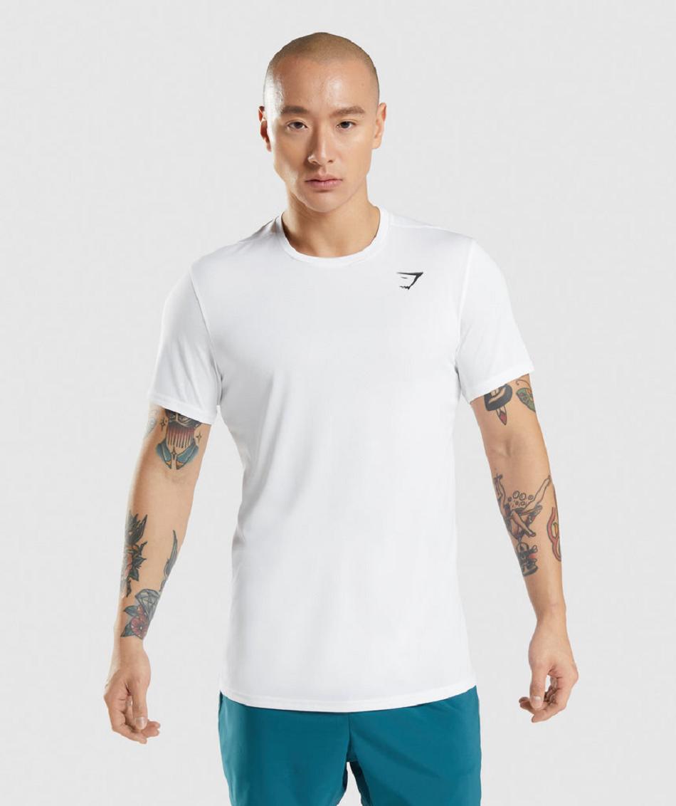 T Shirts Gymshark Arrival Hombre Blancas | CO 3278QMA